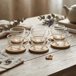 Coffee Cup and Saucer Set - 6 Pcs